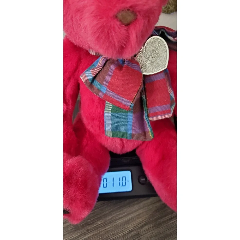 Vintage 1992 GUND VICTORIA'S SECRET Plush Pink TEDDY BEAR Stuffed Animal Plaid